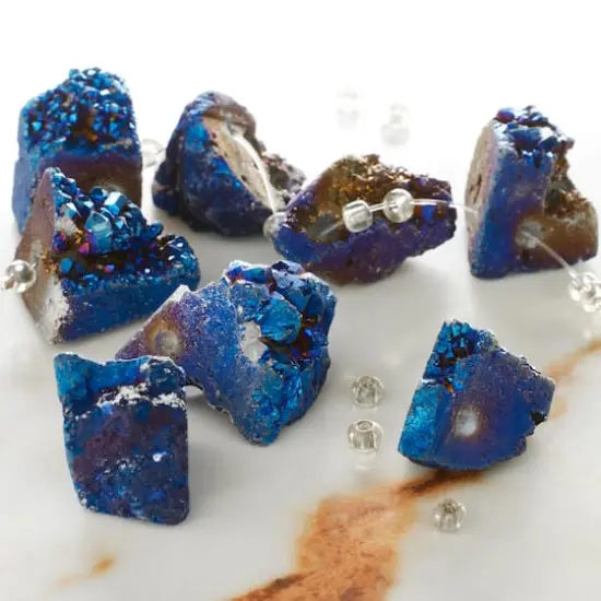 Blue Iridescent Druzy Agate Chunks by Bead Landing&trade; {3}
