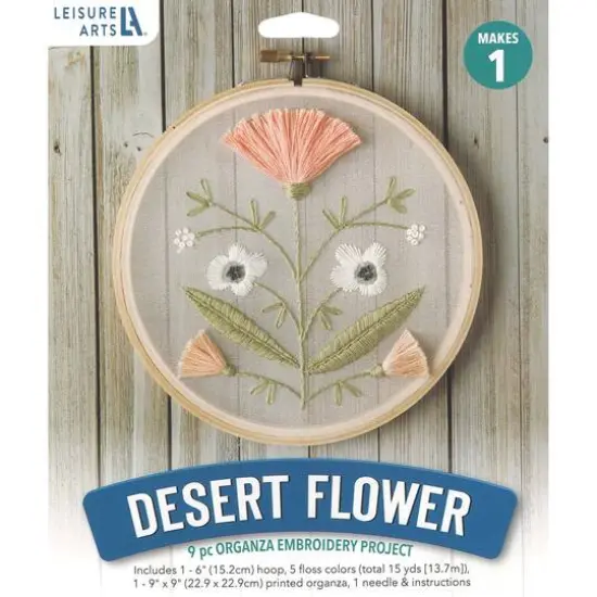 Leisure Arts&reg; 6" Desert Flower Embroidery Kit {1}