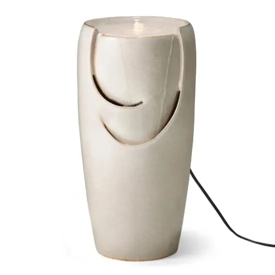 Glitzhome&reg; 29" Ceramic Pot Fountain Sand Beige {1}