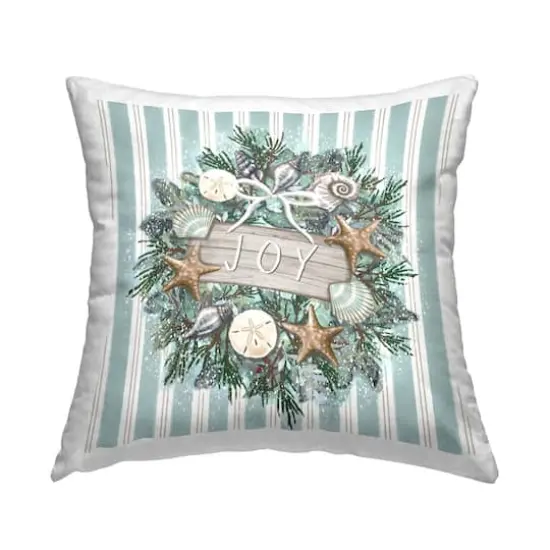 Stupell Industries Nautical Seashell Holiday Wreath Throw Pillow {1}
