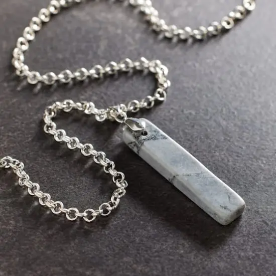 Black Network Agate Rectangle Pendant by Bead Landing&trade; {3}