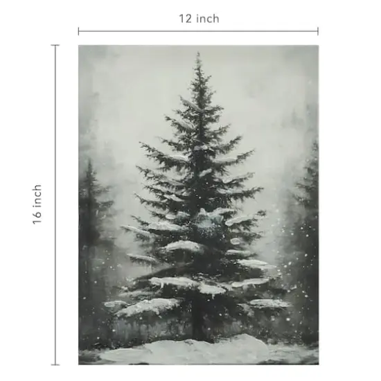12" x 16" Black & White Snowy Tree Canvas Wall D&eacute;cor by Ashland&reg; {5}