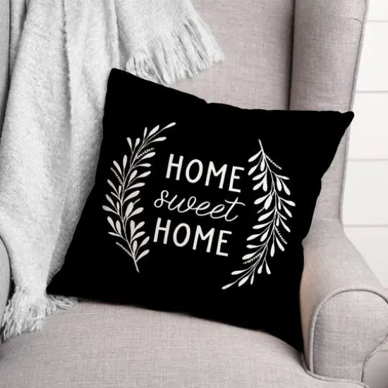 18" x 18" Home Sweet Home Versatile Throw Pillow Black {3}