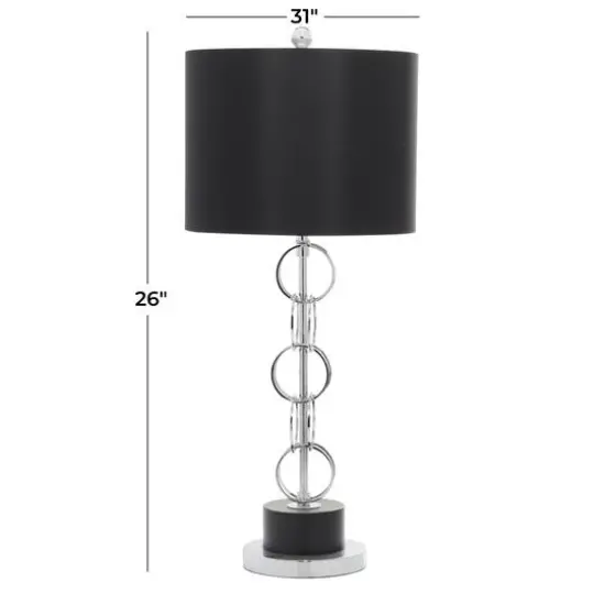 Black Polystone Contemporary Accent Lamp, 13" x 13" x 30" {6}
