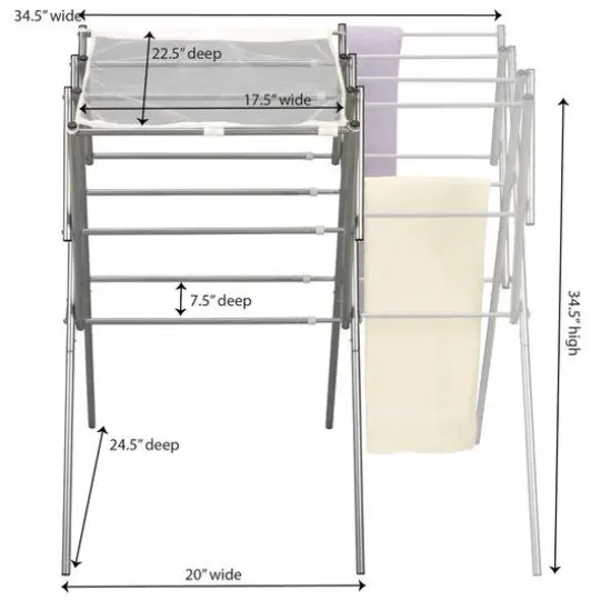 Household Essentials 35" Extendable Metal Drying Rack Bronze {7}