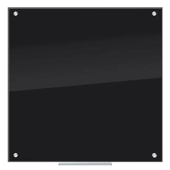 U Brands Black 36" x 36" Frameless Glass Non-Magnetic Dry Erase Board {1}