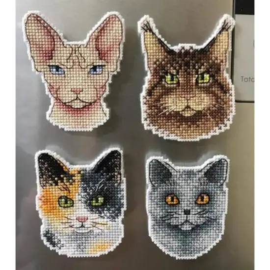 MP Studia Who Said Meow? Magnets Plastic Canvas Counted Cross Stitch Kit {4}