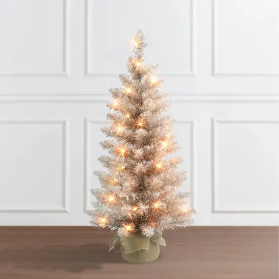3ft. Pre-Lit Rose Gold Artificial Christmas Tree {4}