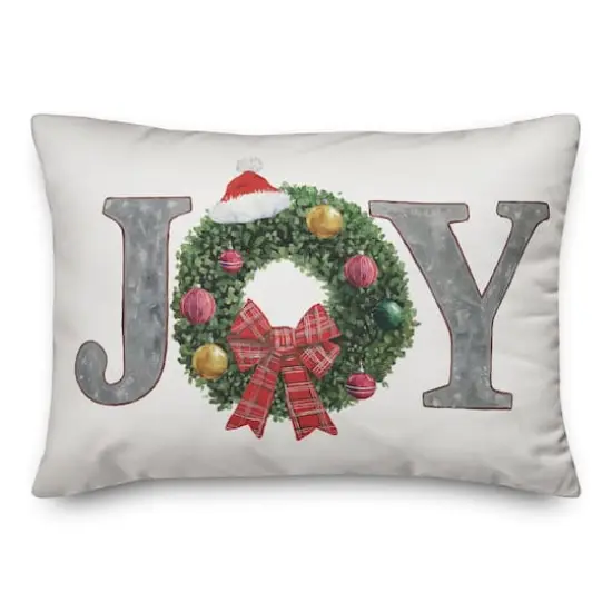 Joy Wreath Indoor/Outdoor Pillow {1}