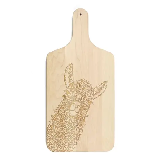 8" x 17" Llama Sweet Cheeks Maple Paddle Cutting Board {1}