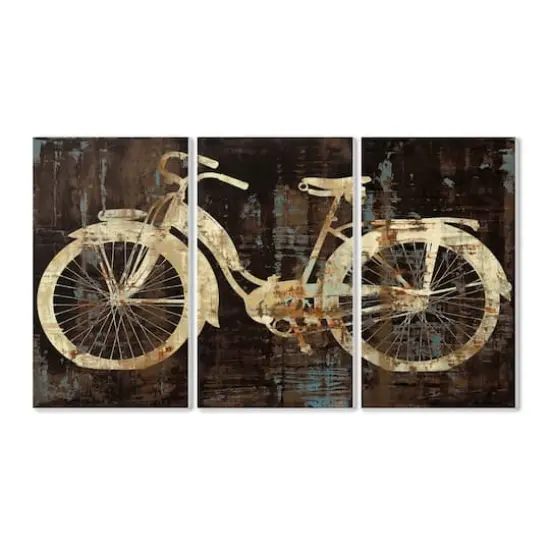 Stupell Industries 3-Piece Distressed Bicycle Wooden Wall Plaque {1}