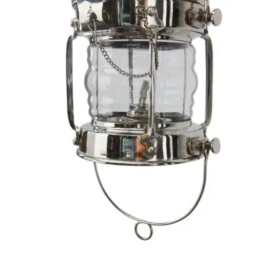 9" Silver Brass Candle Lantern {5}
