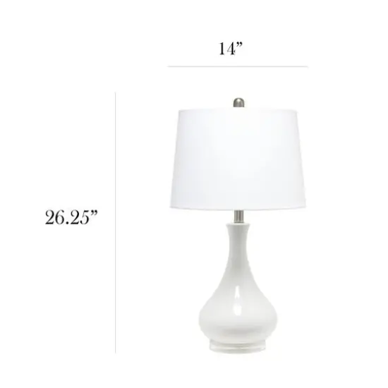Lalia Home 26" Droplet Table Lamp with Fabric Shade White {4}