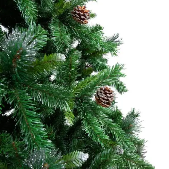 10ft. Unlit Two-Tone Buckeye Glittered Pine Artificial Christmas Tree {5}