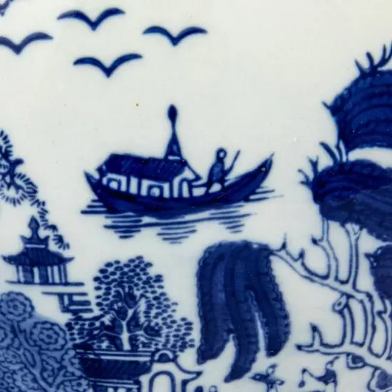 Hello Honey&reg; 12.25" Blue & White Hand-Painted Stoneware Planter {8}