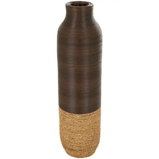 32" Dark Brown Seagrass Handmade Vase {1}