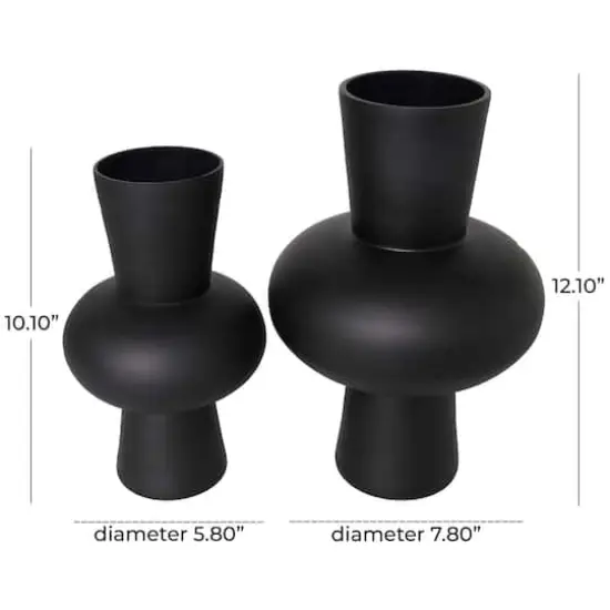 Black Glass Trumpet Vase Set {8}