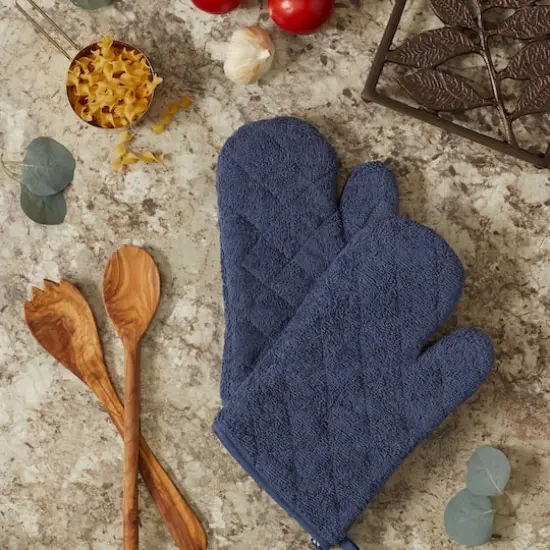 DII&reg; Terry Oven Mitts, 2ct. French Blue {6}