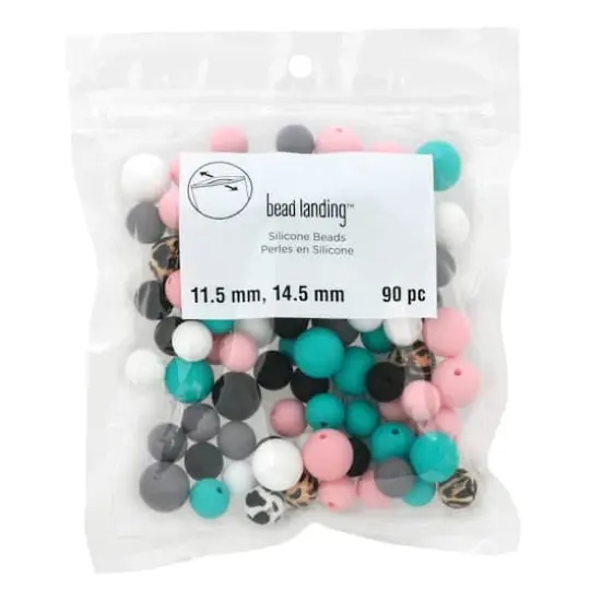 Animal Print Silicone Round Beads Mix by Bead Landing&trade; {3}