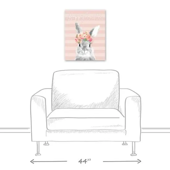 Hoppy Easter Rabbit 16" x 20" Canvas Wall Art {6}