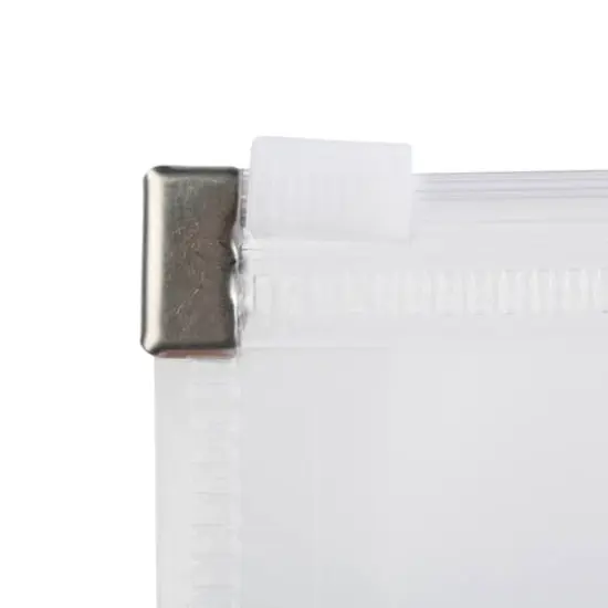 JAM Paper 6" x 9.5" Clear Plastic Zip Closure 3-Hole Punch Envelopes, 12ct. {4}