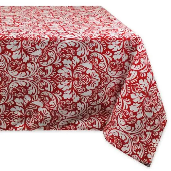 Tango Red Damask Tablecloth 60" x 84" {1}