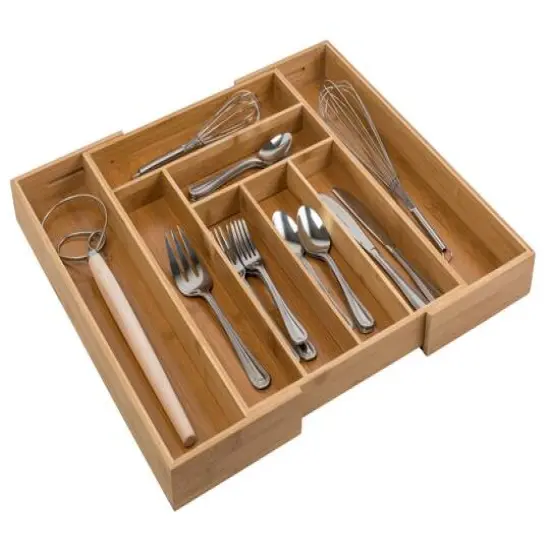 Honey Can Do Expandable Large Silverware Bamboo Drawer Organizer {4}