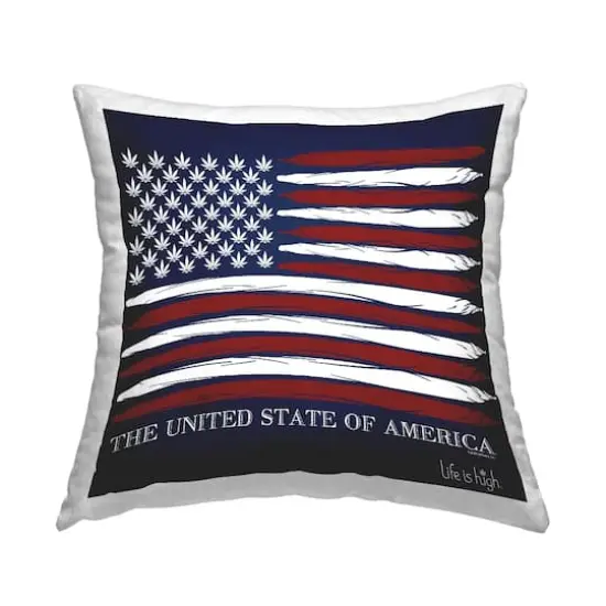 Stupell Industries Herb America Flag Decorative Printed Throw Pillow {1}