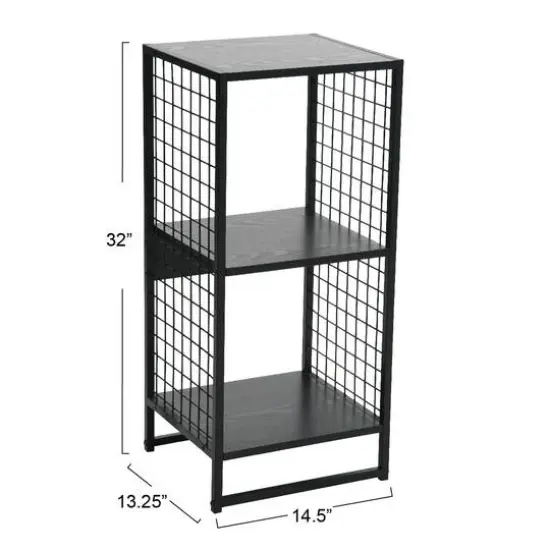 Household Essentials 28" Trellis 2 Compartment Storage Bookshelf Black {4}