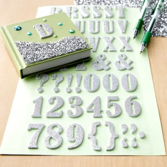 Silver Glitter Large Alphabet Stickers by Recollections&trade; {3}
