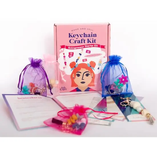 Kids Crafts Make & Sell Keychain Crafting Business Entrepreneur Starter Kit {9}