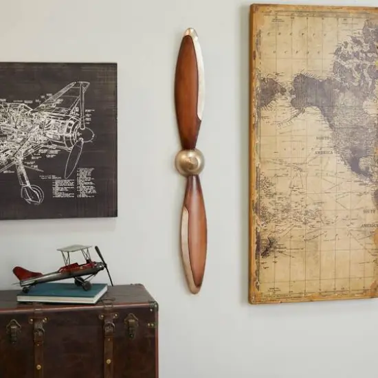 42" Industrial Propeller Wall D&eacute;cor White {3}