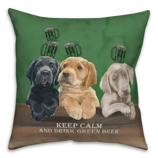 Keep Calm Drink Beer Dogs 18" x 18" Throw Pillow {1}