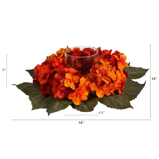 14" Autumn Hydrangea Candelabrum {3}