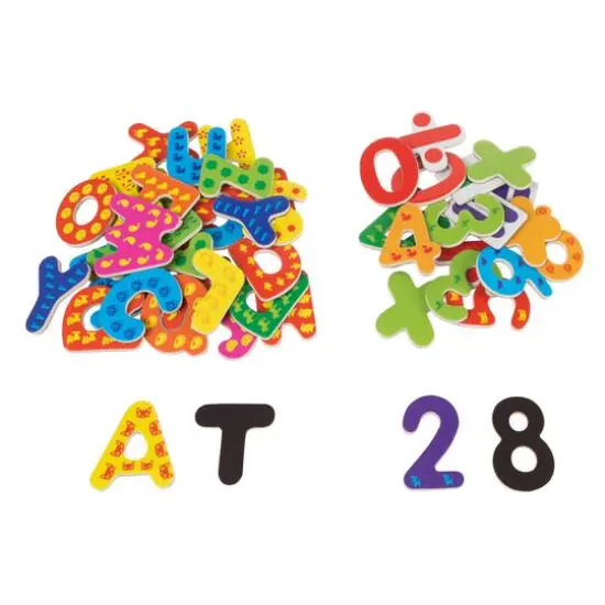 Toy Time Math & Alphabet Wooden Refrigerator Magnets Set {5}