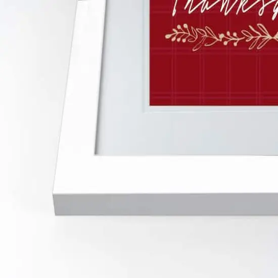 Happy Thanksgiving Red White Framed Print Under Plexiglass {3}