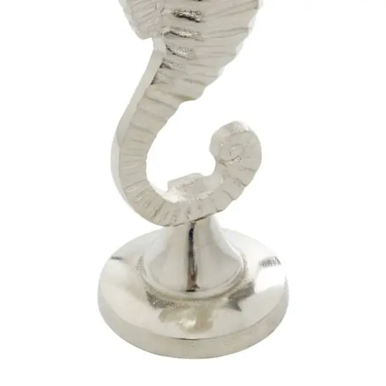Silver Aluminum Coastal Seahorse Candle Holder Set {6}