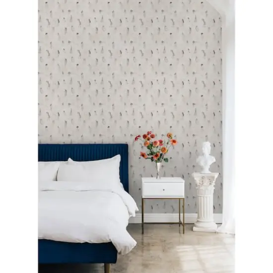 Mr. Kate Luna Zodiac Cream & Graphite Toile Peel & Stick Wallpaper {4}