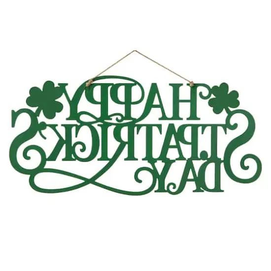 Glitzhome&reg; 24" Metal "HAPPY St. Patrick's Day" Wall Decor {7}