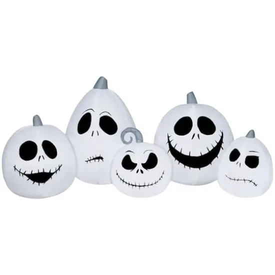 3ft. Airblown&reg; Inflatable Halloween Jack Skellington White Pumpkin Faces Collection Scene {1}