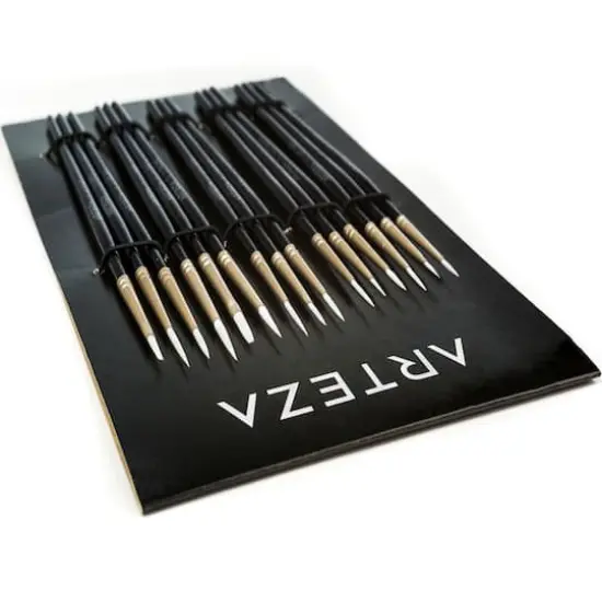 Arteza&reg; 15 Piece Handmade Taklon Miniature Detail Brush Set {5}
