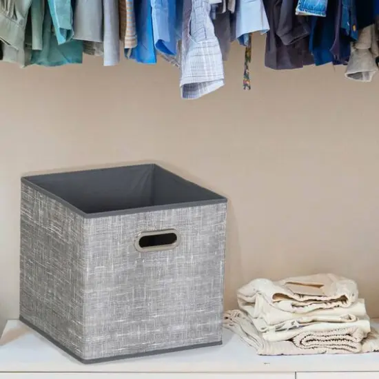 6 Pack Household Essentials 11" Fabric Storage Bins Gray Mix {3}