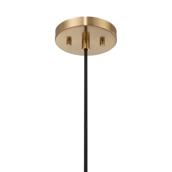 Hello Honey® Axel Brushed Gold Mid-Century Modern Metal & Natural Stained Wood Ceiling Light {7}