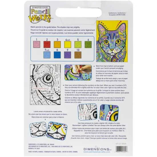 Dimensions&reg; Pencilworks&trade; Colorful Cat Color By Number Kit {3}