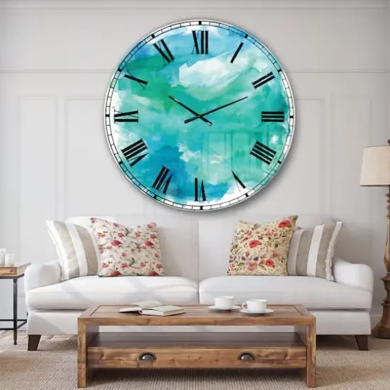 Designart Sea Glass Farmhouse Wall Clock {3}