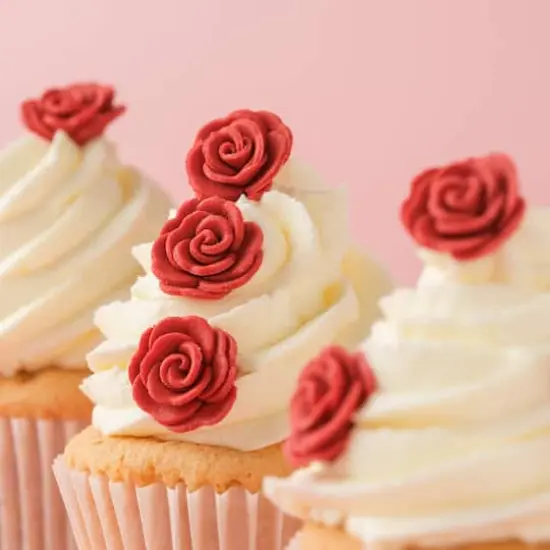 PME Cake Sweet Street&reg; Rose Icing Decorations, 12ct. Red {4}