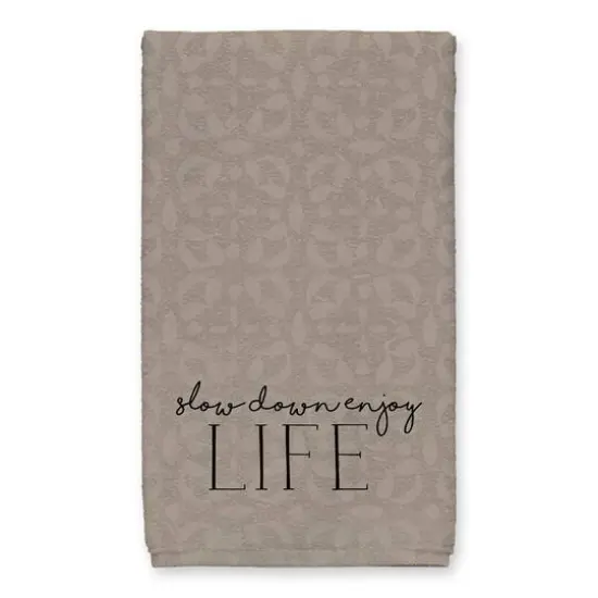 Slow Down Enjoy Life Tea Towel Set Brown {3}