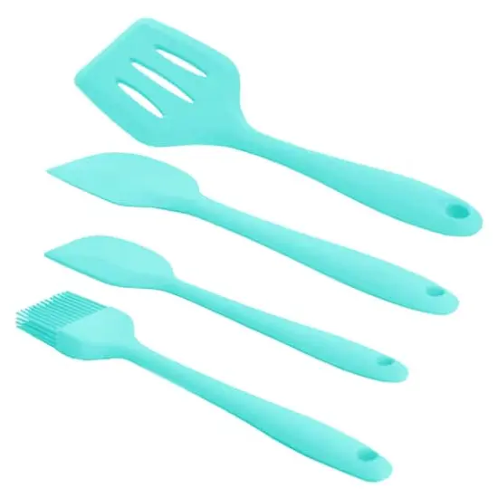 MegaChef Light Teal Silicone Cooking Utensils Set, 12ct. {3}