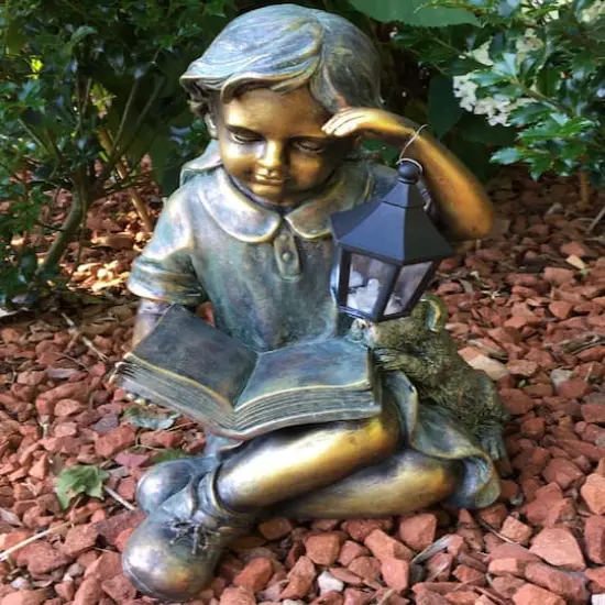 Santa's Workshop 13" Reading by Her Lamp Statue {3}