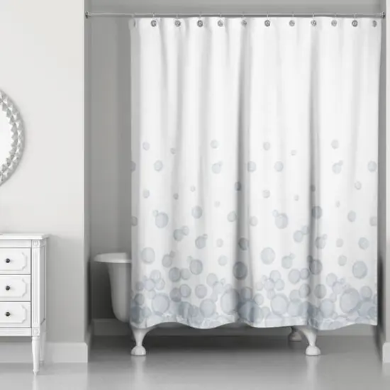 74" Bubbles Shower Curtain White {3}